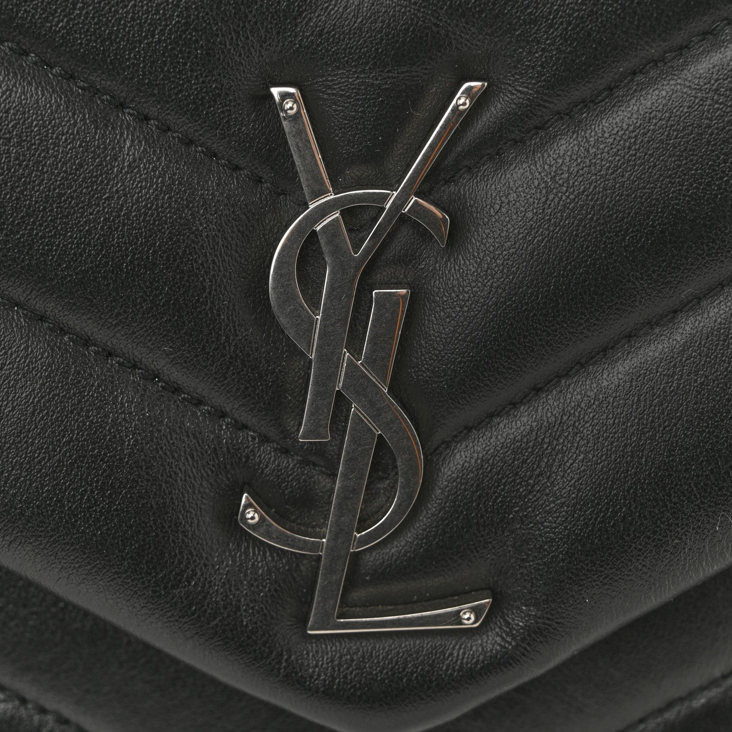 Saint Laurent Calfskin Y Quilted Monogram Small Loulou Chain Satchel Black 11 of 12