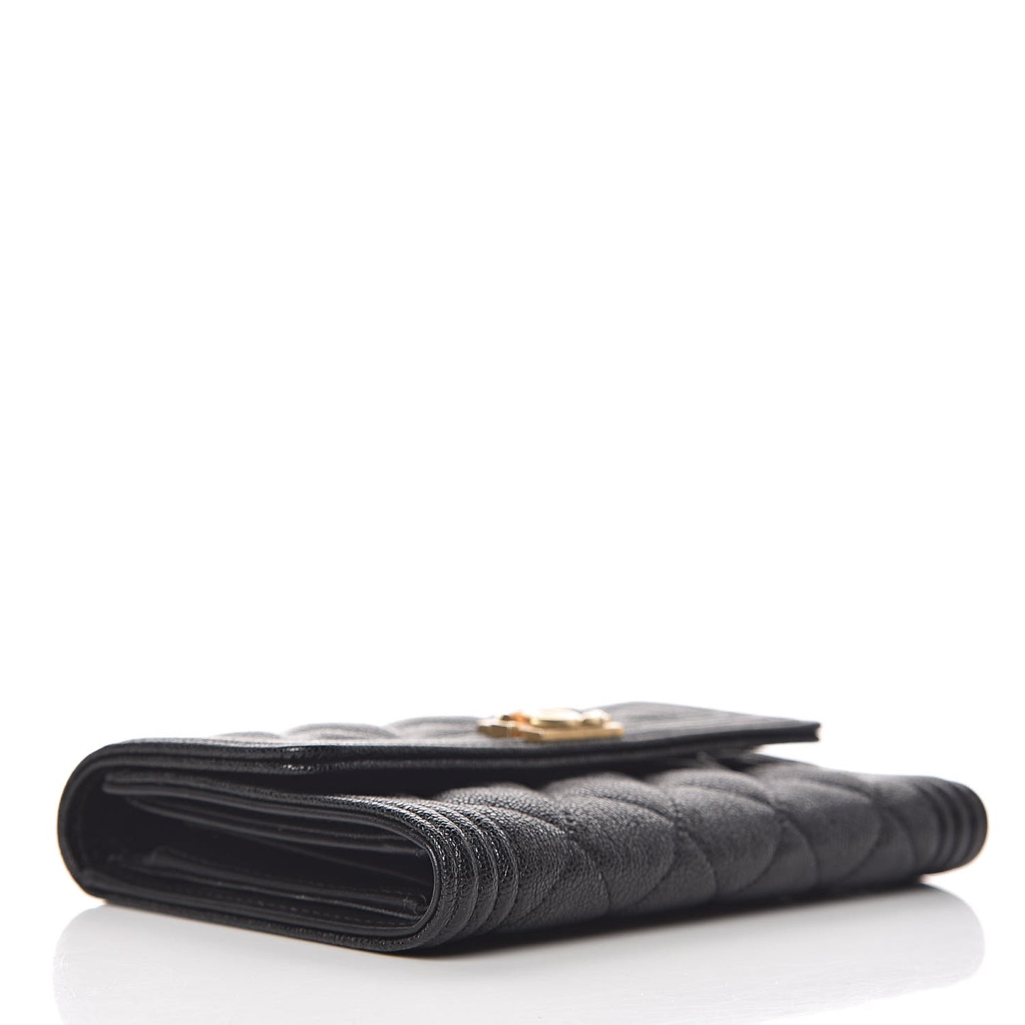 Caviar Quilted Medium Boy Flap Wallet Black