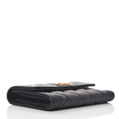Chanel Caviar Quilted Medium Boy Flap Wallet Black 4 of 9