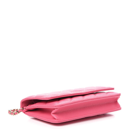 Chanel Caviar Quilted Wallet on Chain WOC Pink 4 of 12