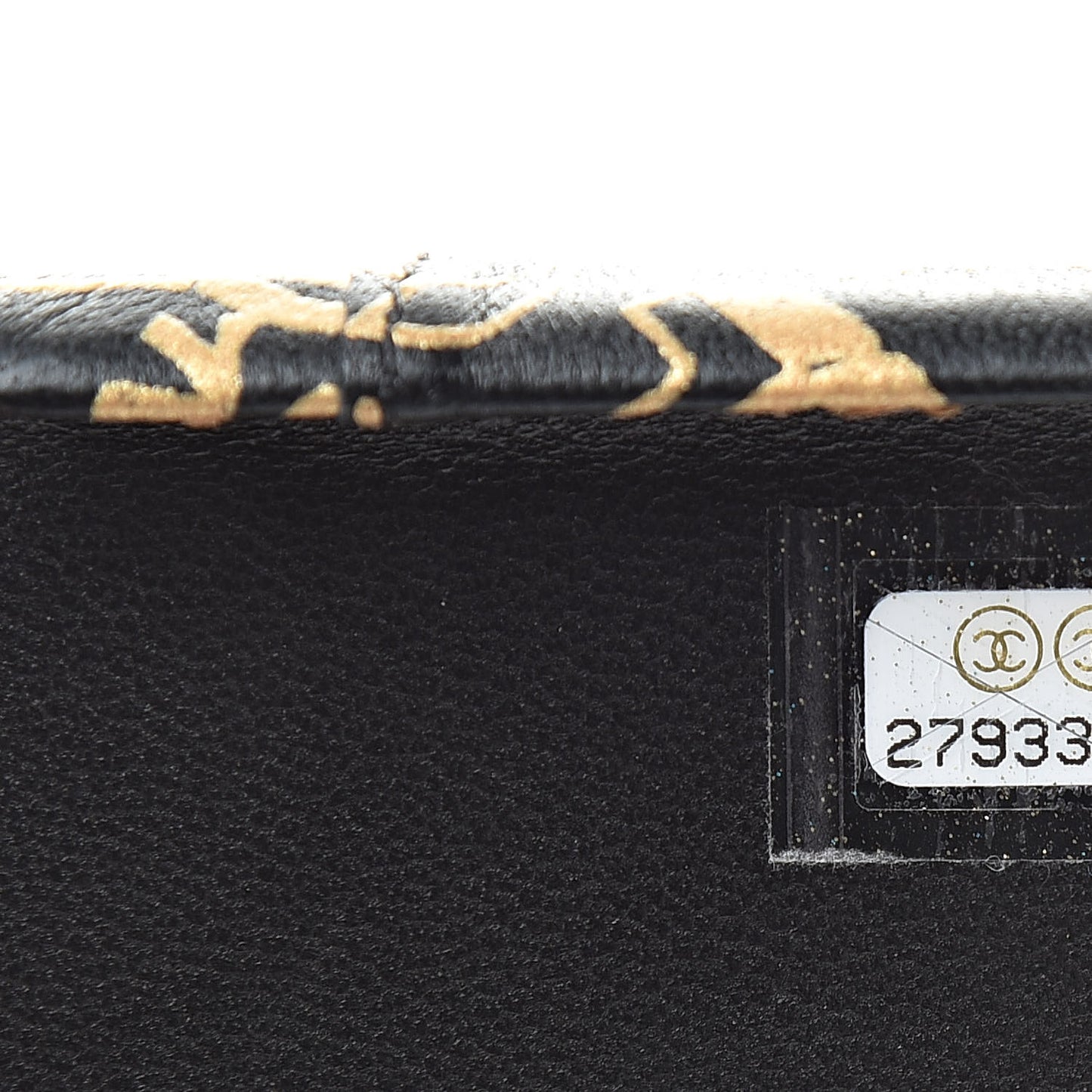 Lambskin Quilted iPhone X Coco Tech Egyptian Graffiti Case Black Gold