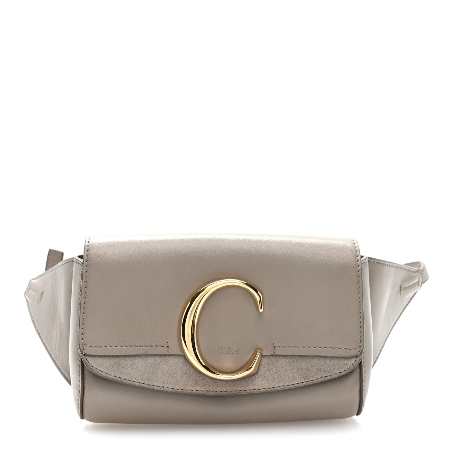 Calfskin Suede C Belt Bag Motty Grey