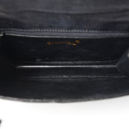 Chanel Lizard Quilted Tassel Single Flap Bag Black 4 of 14