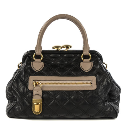 Marc Jacobs Lambskin Quilted Mini Manhattan Colorblock Stam Black Concrete 1 of 10