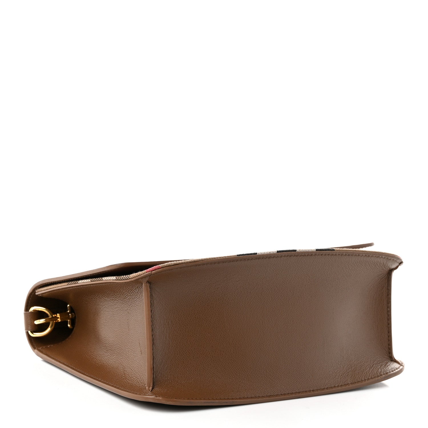 Burberry Derby Calfskin House Check Mackford Crossbody Bag Brown 4 of 11