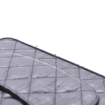 Chanel Aged Calfskin Striped Reissue Wallet On Chain WOC Black 11 of 12