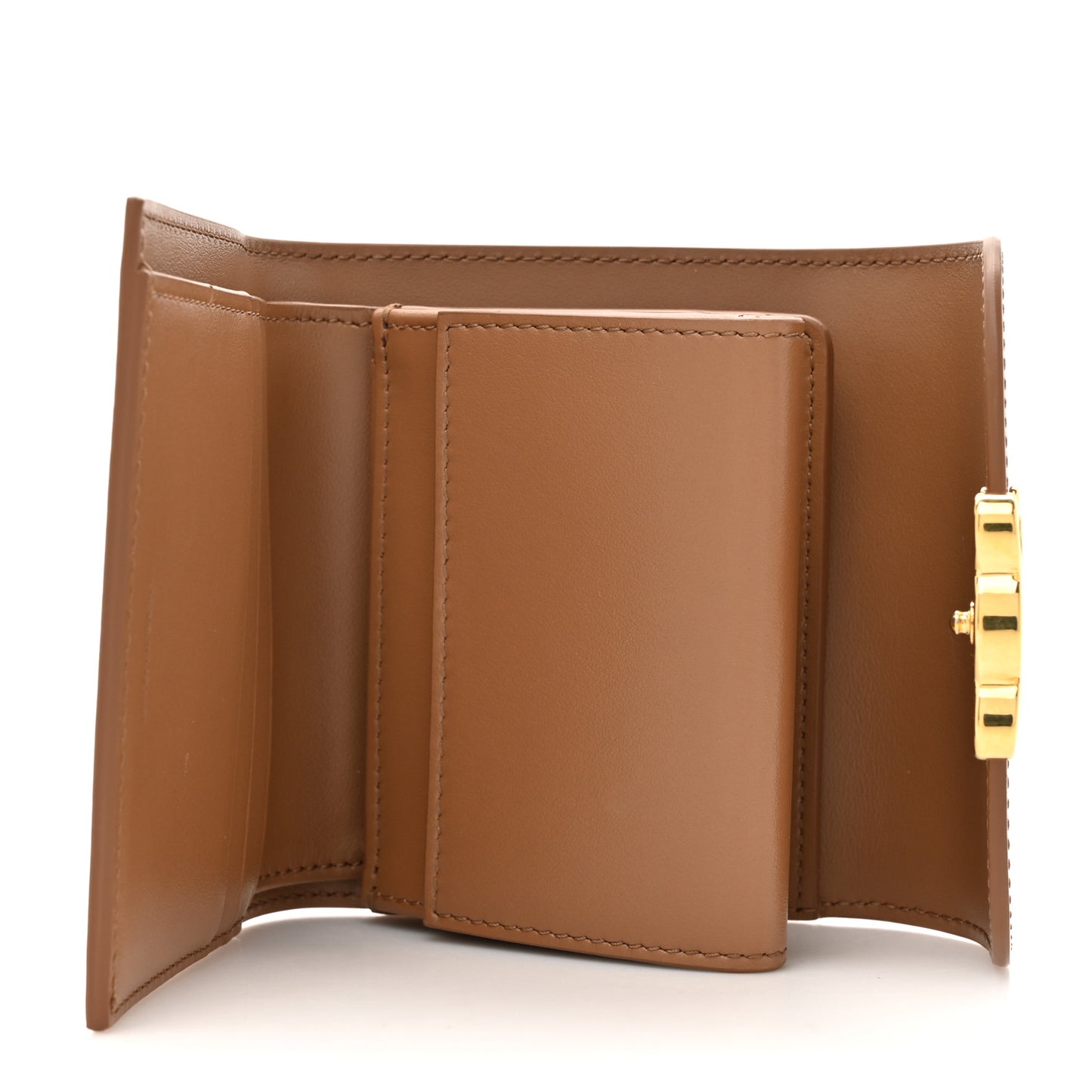 Shiny Calfskin Small Triomphe Wallet Bronze