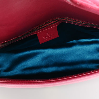 Gucci Velvet Matelasse Small GG Marmont Shoulder Bag Light Raspberry Rose 5 of 6