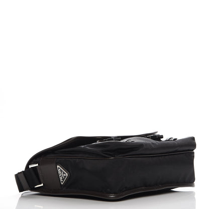 Prada Tessuto Nylon Saffiano Logo Messenger Bag Black 4 of 12