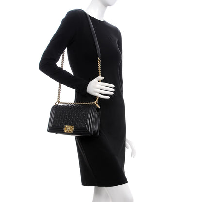 Chanel Lambskin Quilted Medium Boy Flap Black 2 of 8