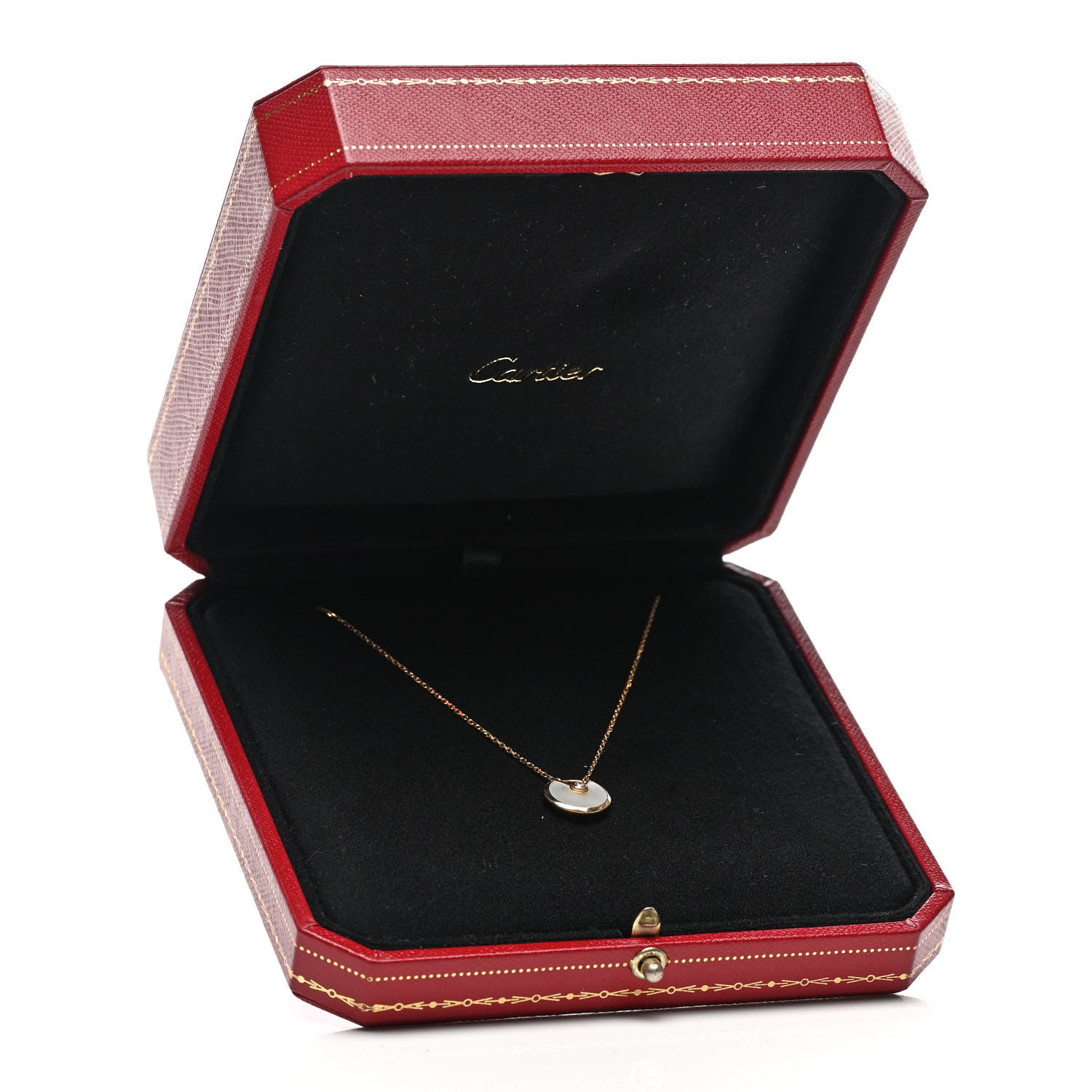 Cartier 18K Yellow Gold Diamond Mother of Pearl XS Amulette de Cartier Pendant Necklace 6 of 6