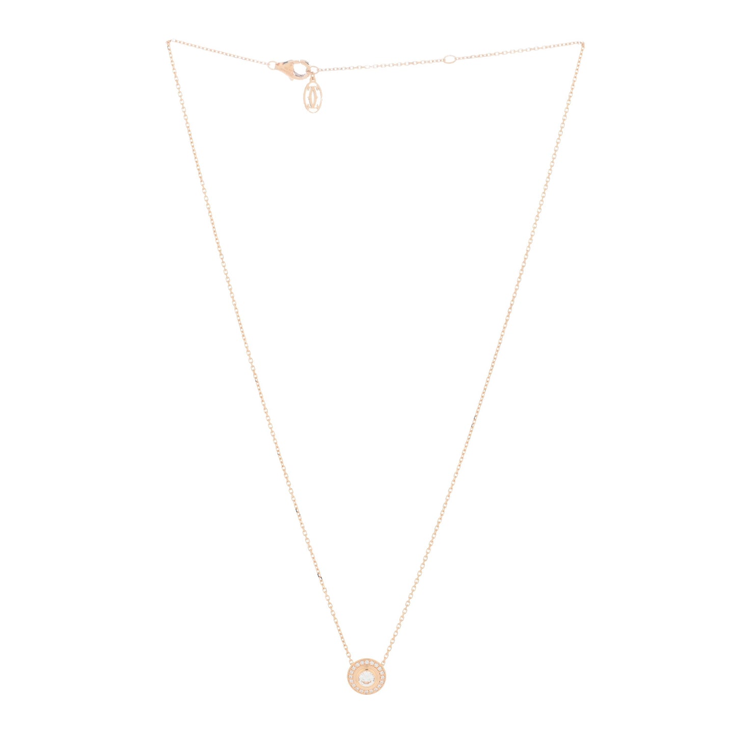 18K Pink Gold Diamond .20ct D'Amour Pave Necklace