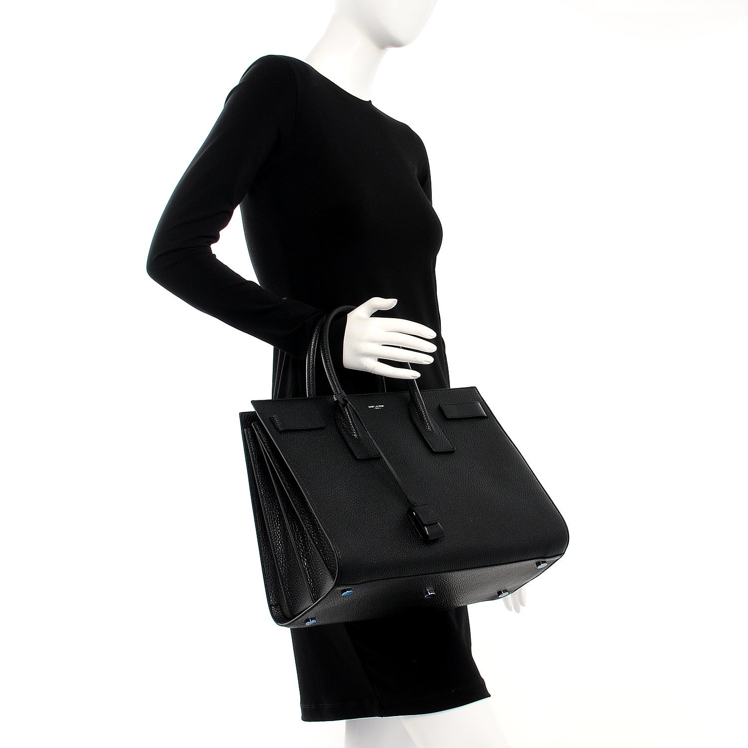 Saint Laurent Grained Calfskin Large Sac De Jour Black 2 of 8