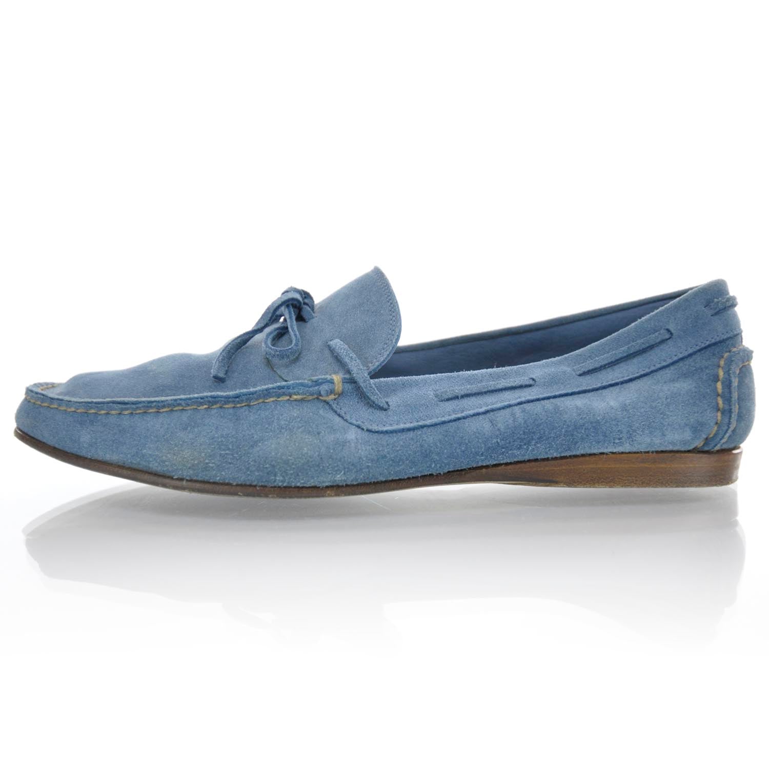Hermes Suede Amico Loafers 40 Bleu Thalassa 1 of 6