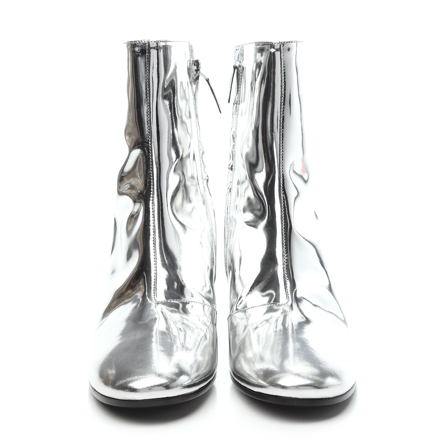 Miroir Calfskin Ankle Booties 40 Argent
