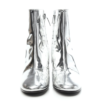 Balenciaga Miroir Calfskin Ankle Booties 40 Argent 2 of 7