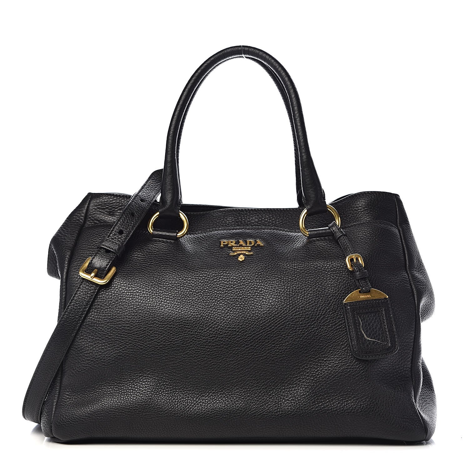 Prada Vitello Daino Tote Black 1 of 12