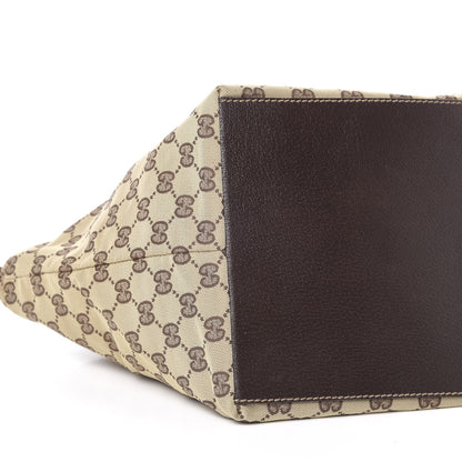 Gucci GG Monogram Small Web Handle Bucket Tote Dark Brown 8 of 10