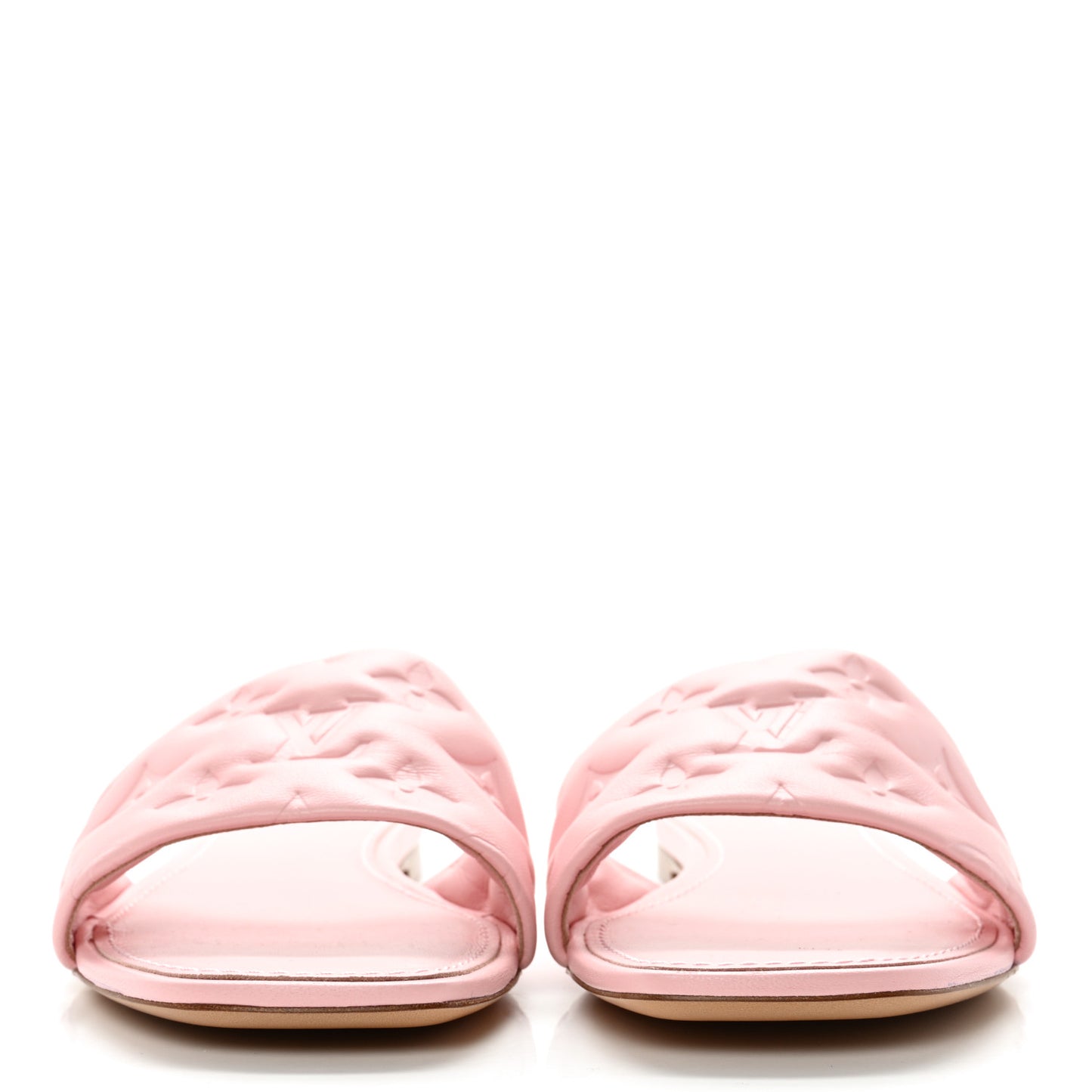 Lambskin Embossed Monogram Revival Flat Mules 39 Light Pink