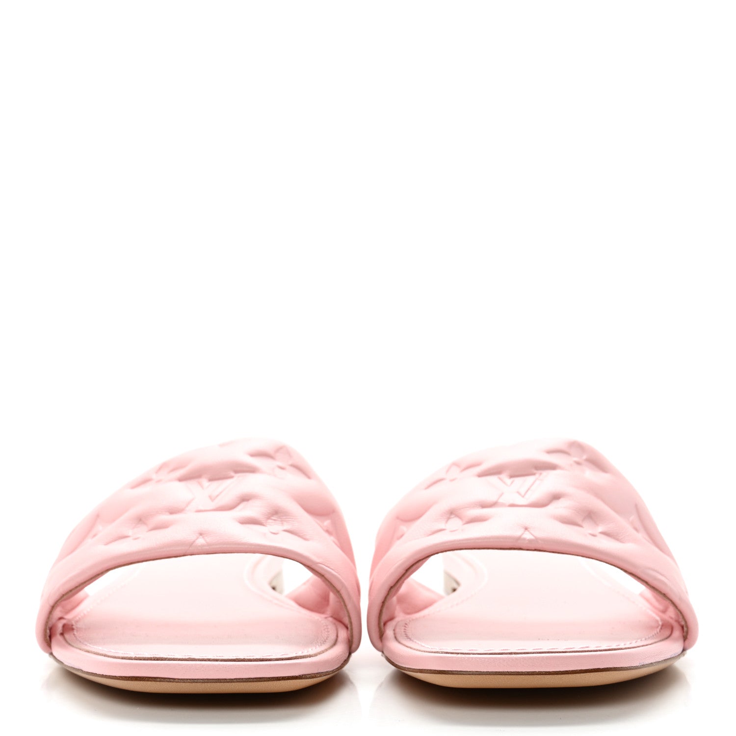 Louis Vuitton Lambskin Embossed Monogram Revival Flat Mules 39 Light Pink 2 of 10