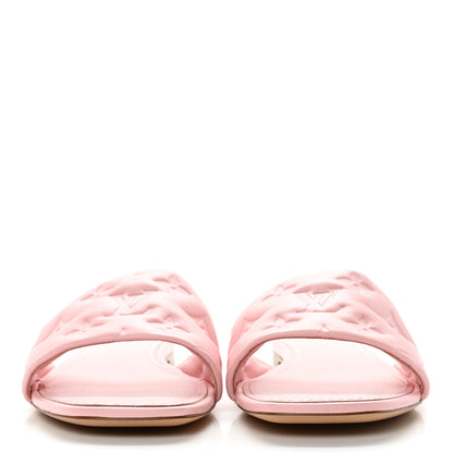 Louis Vuitton Lambskin Embossed Monogram Revival Flat Mules 39 Light Pink 2 of 10