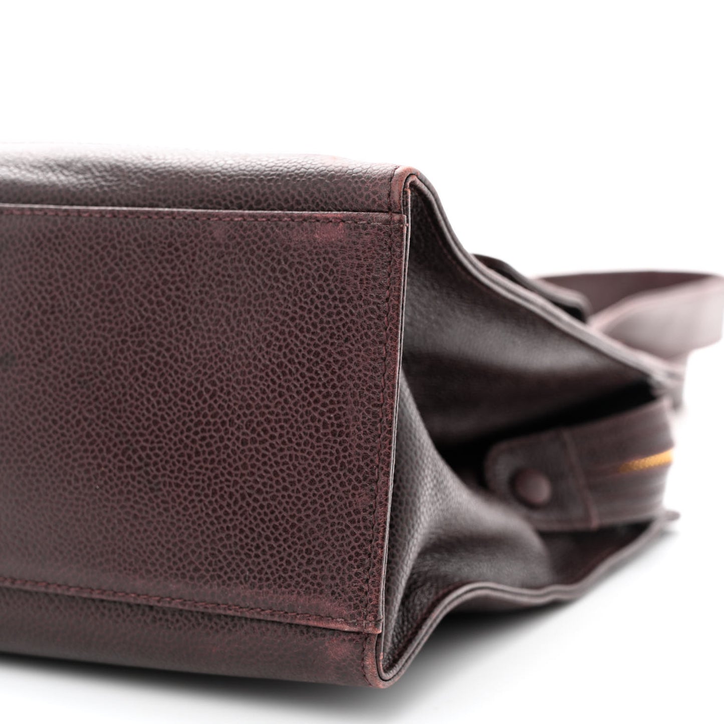 Caviar Flap Shoulder Bag Brown