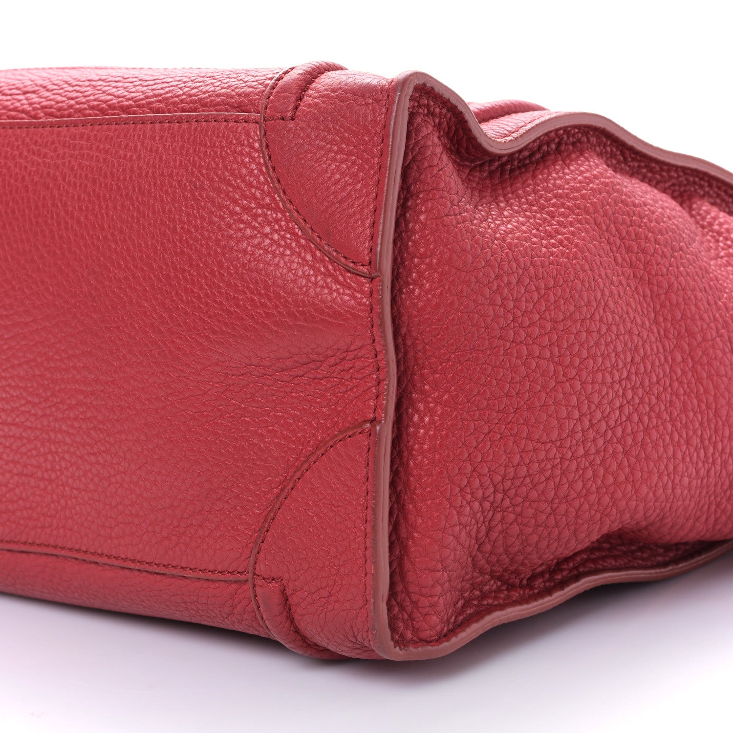 Celine Drummed Calfskin Mini Luggage Red 8 of 8
