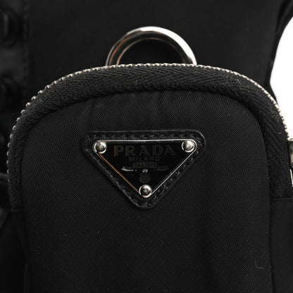 Prada Spazzolato Rois Re-Nylon Metal Triangle Logo Monolith Pouch Pocket 55mm Boots 41 Black 11 of 12