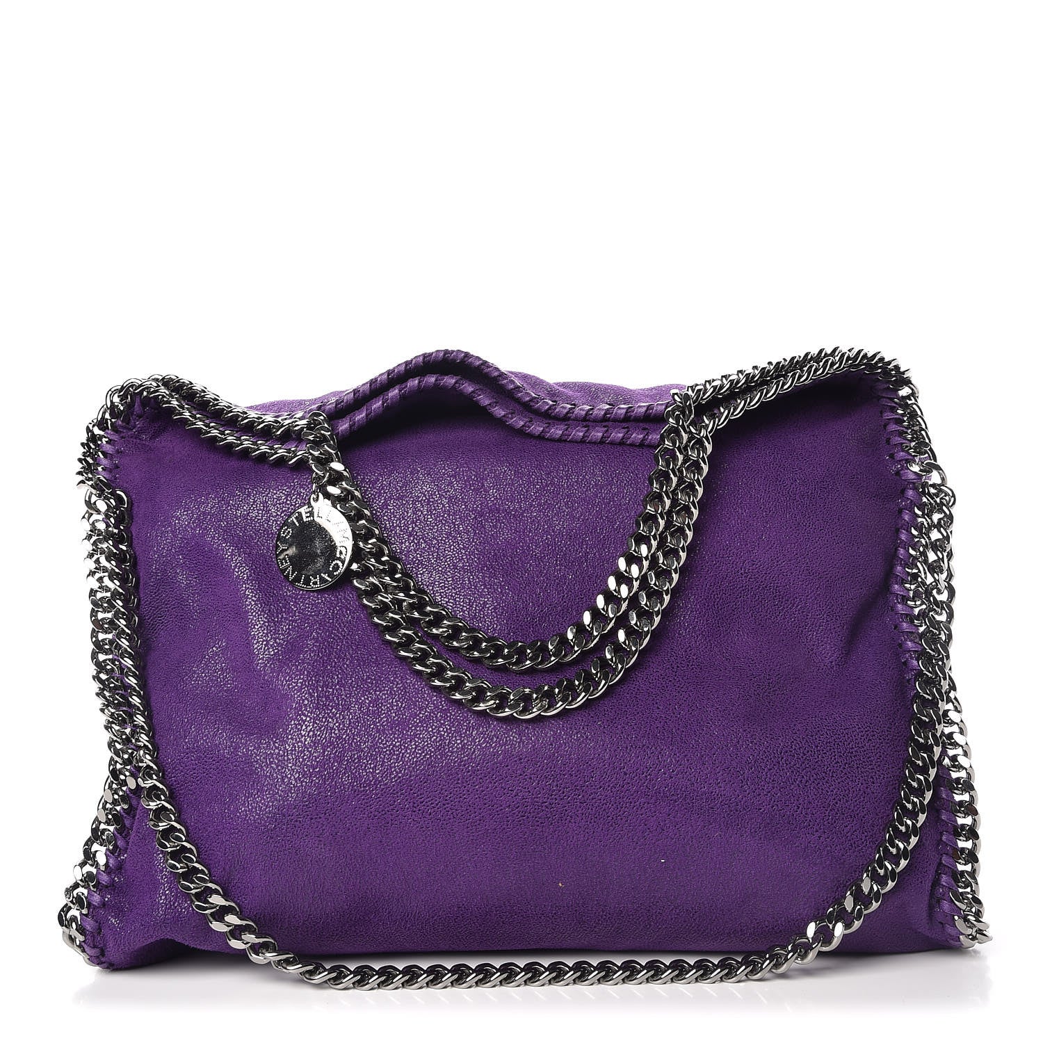 Stella McCartney Shaggy Deer Small Falabella Fold Over Tote Bright Purple 1 of 10