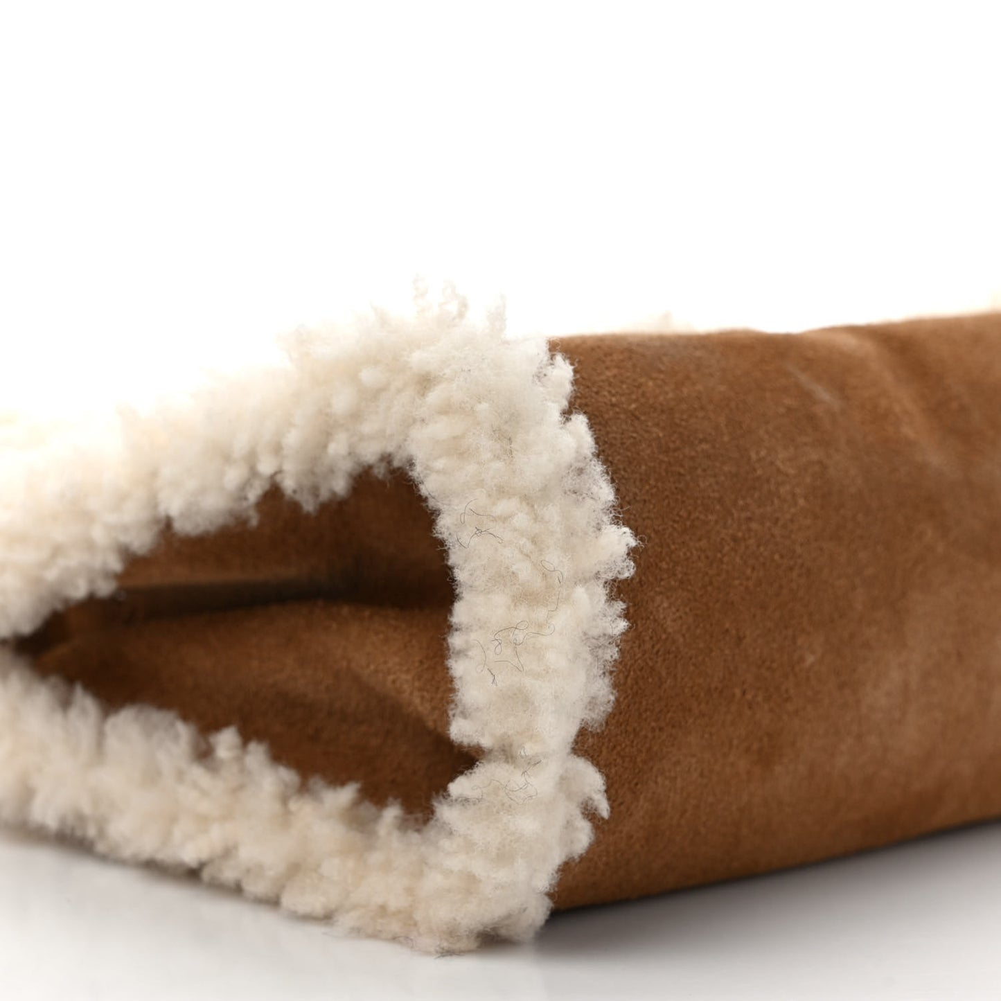 X UGG Suede Shearling Small Shopping Bag Chestnut