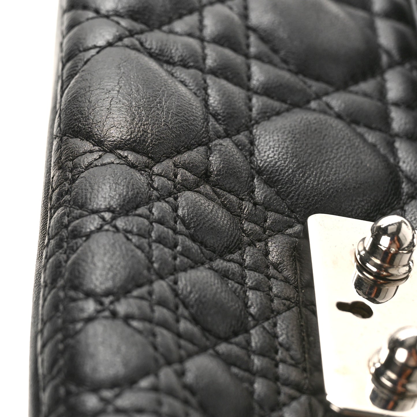 Lambskin Mixed Cannage Miss Dior Flap Black