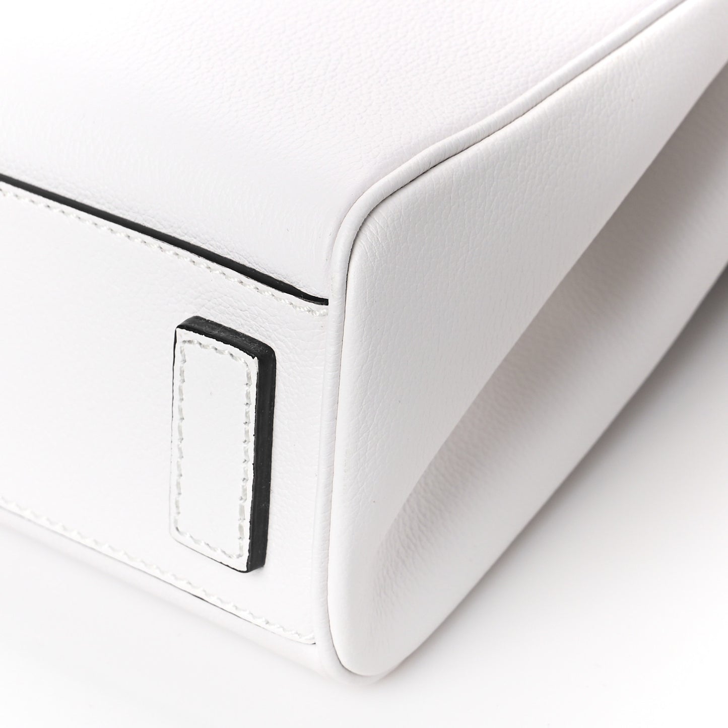 Grained Calfskin Small La Medusa Chain Tote White