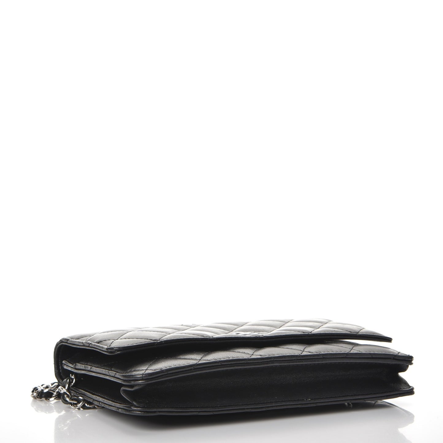 Lambskin Quilted Wallet On Chain WOC Black