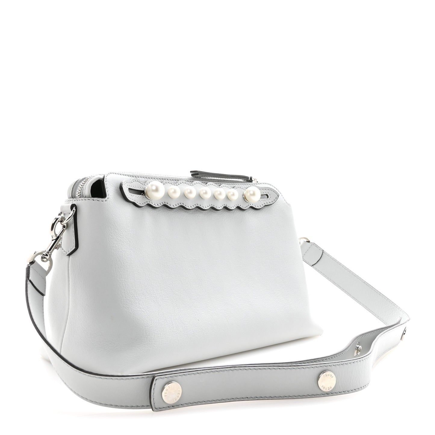 Vitello Dolce Pearl Scalloped Medium By The Way Boston Bag Grigio Perla