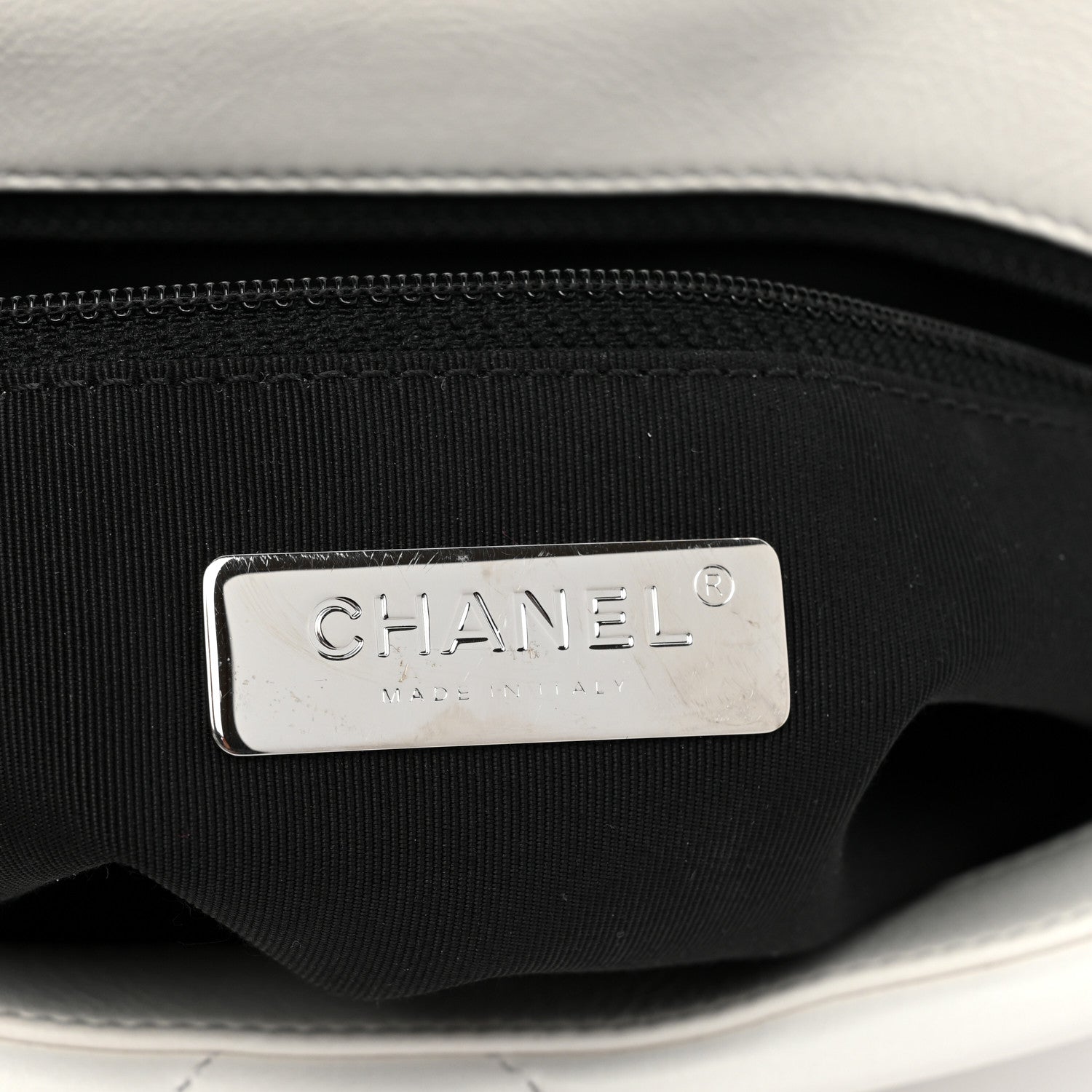 Chanel Glossy Calfskin Quilted Medium Chanel 19 Flap White Black 6 of 8