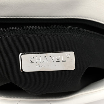 Chanel Glossy Calfskin Quilted Medium Chanel 19 Flap White Black 6 of 8