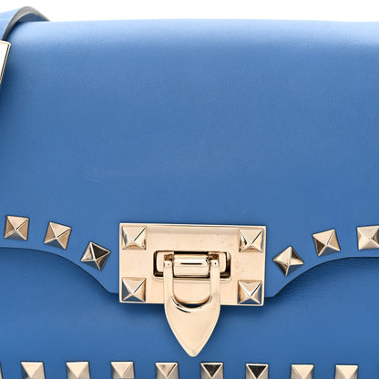 Valentino Garavani Vitello Mini Rockstud Flap Saddle Crossbody Bag Light Sapphire 8 of 11