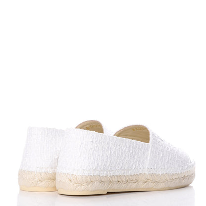 Chanel Tweed Patent CC Espadrilles 38 White 2 of 10