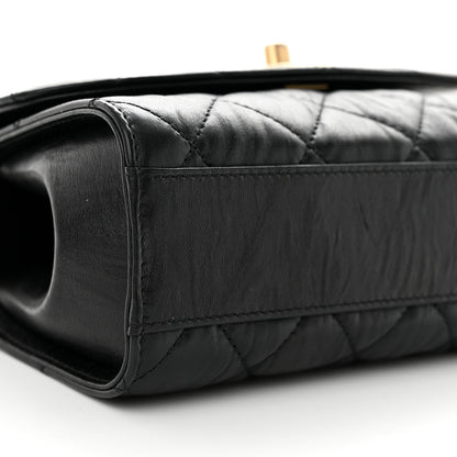 Chanel Crumpled Lambskin Quilted Mini CC Links Top Handle Flap Black 9 of 11