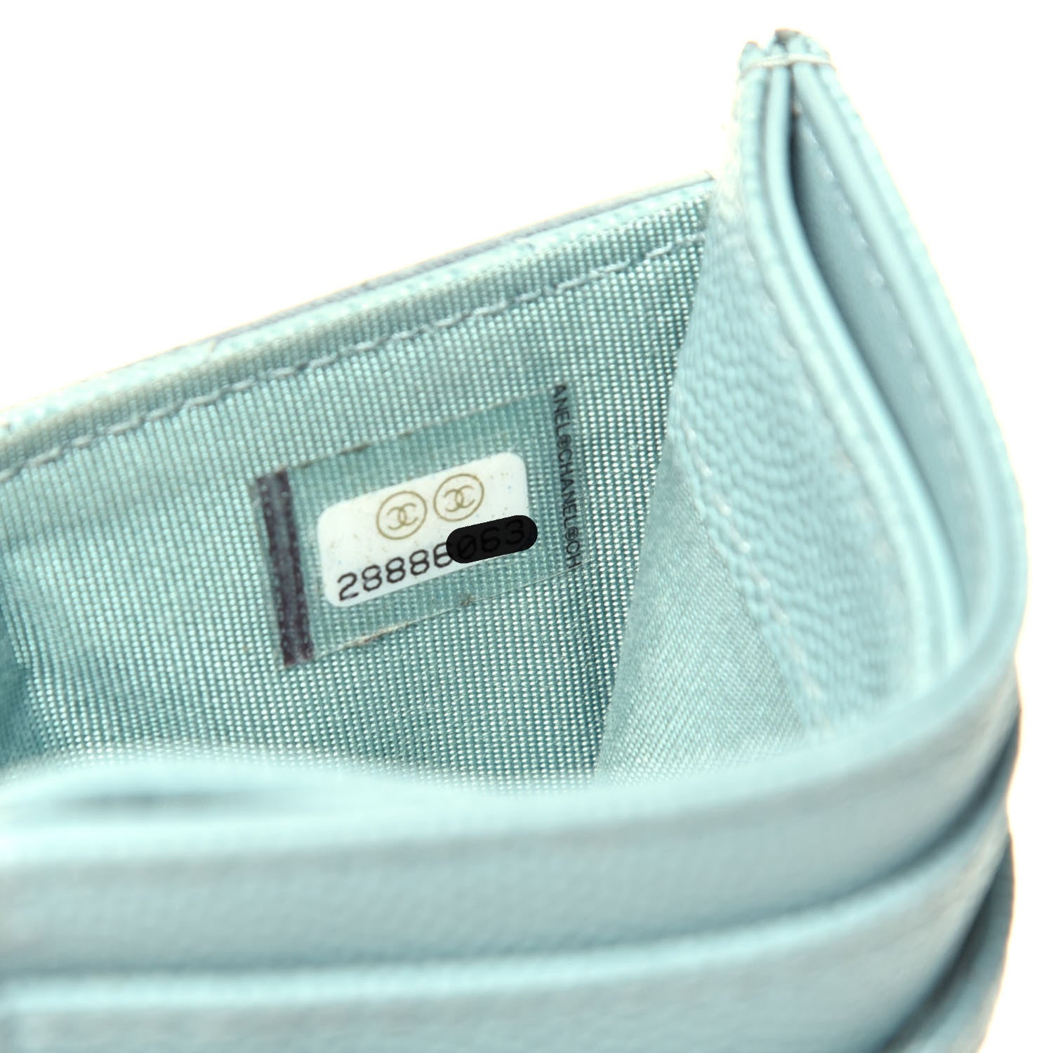 Chanel Caviar Quilted Filigree Card Holder Light Blue 7 of 7