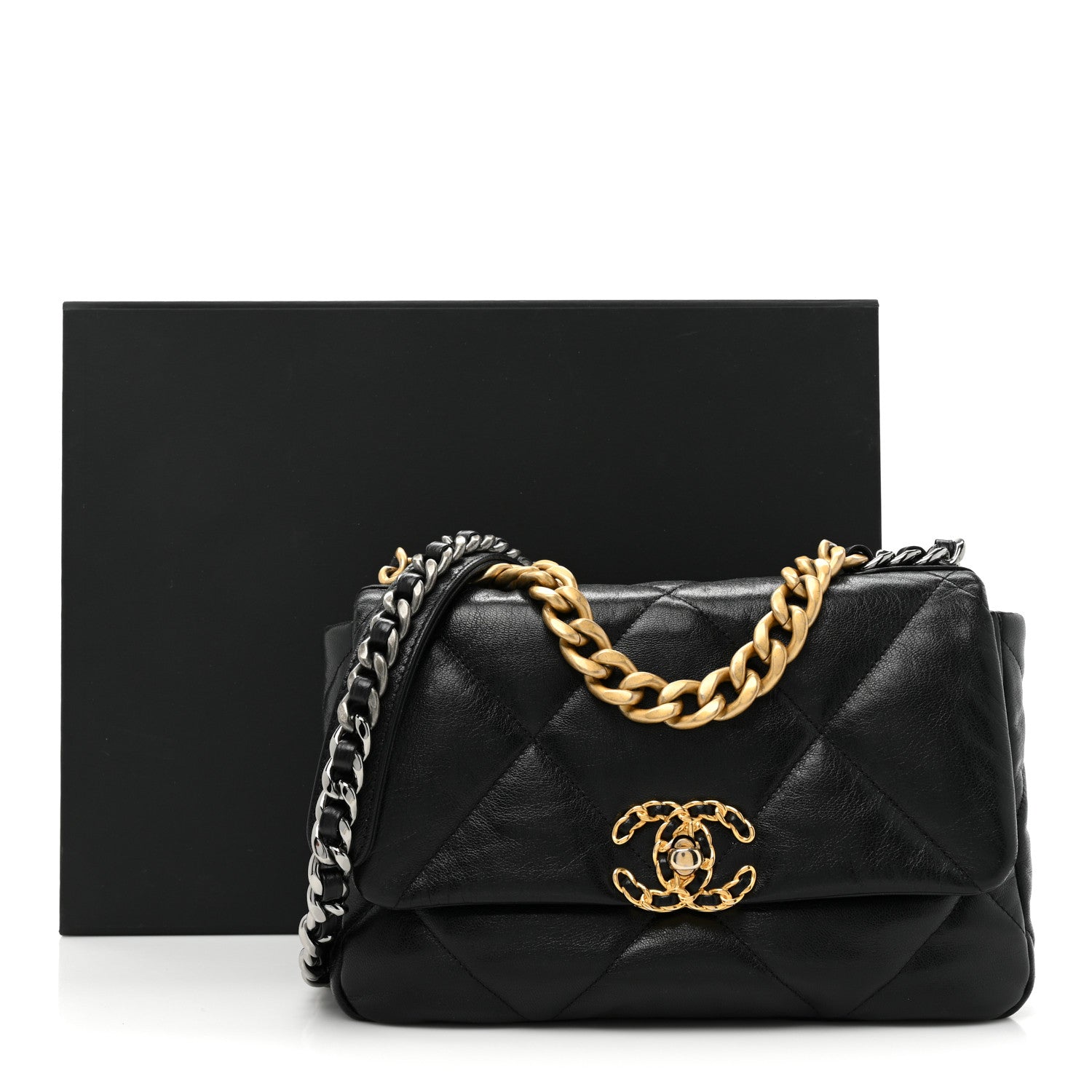 Chanel Goatskin Quilted Medium Chanel 19 Flap Black 11 of 11