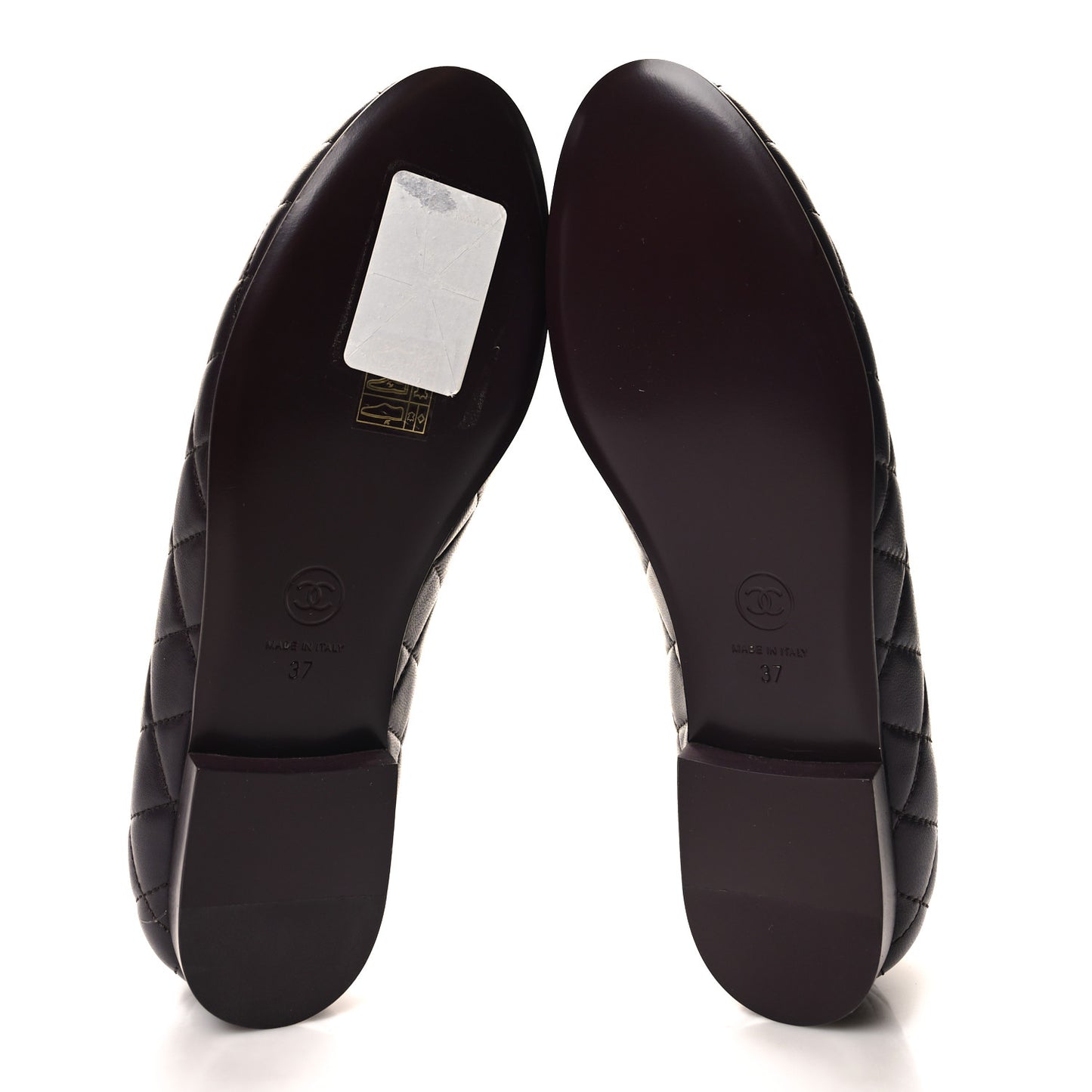 Lambskin Quilted CC Ballerina Flats 37 Dark Purple