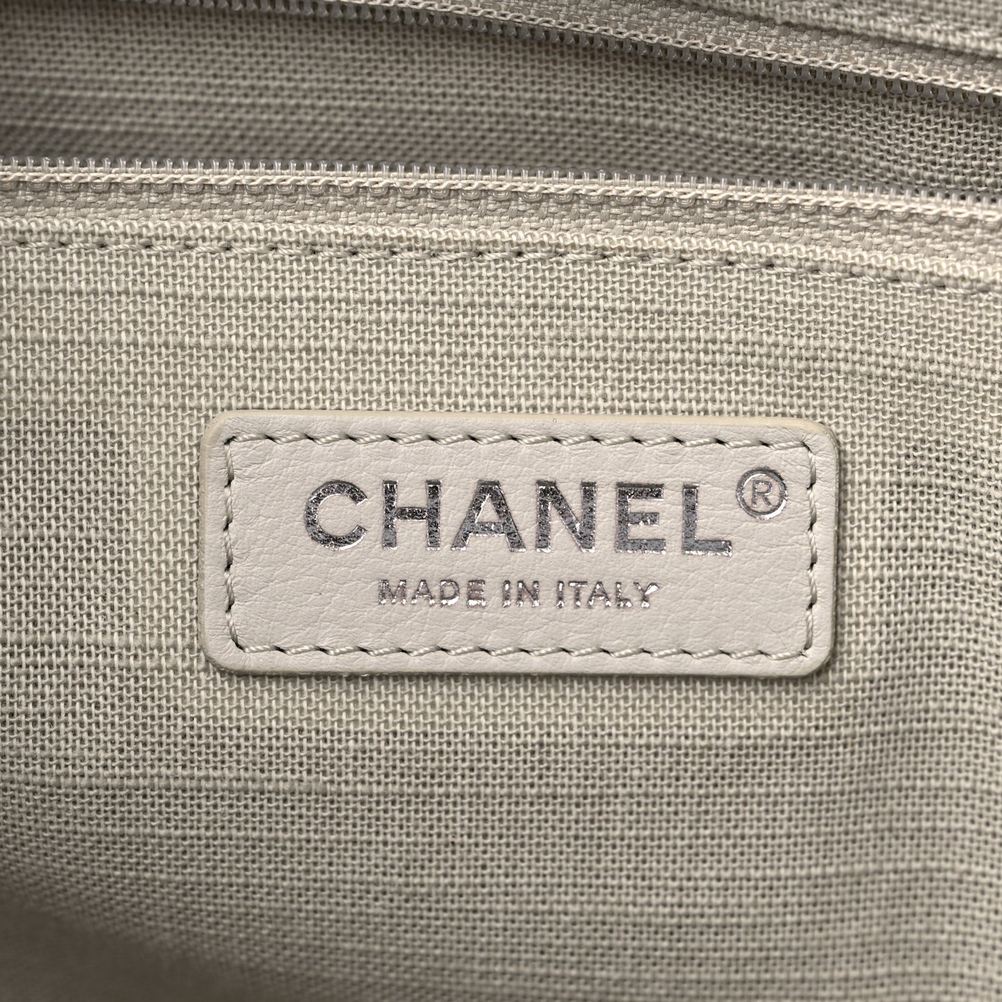 Metallic Calfskin Medium Deauville Tote Silver