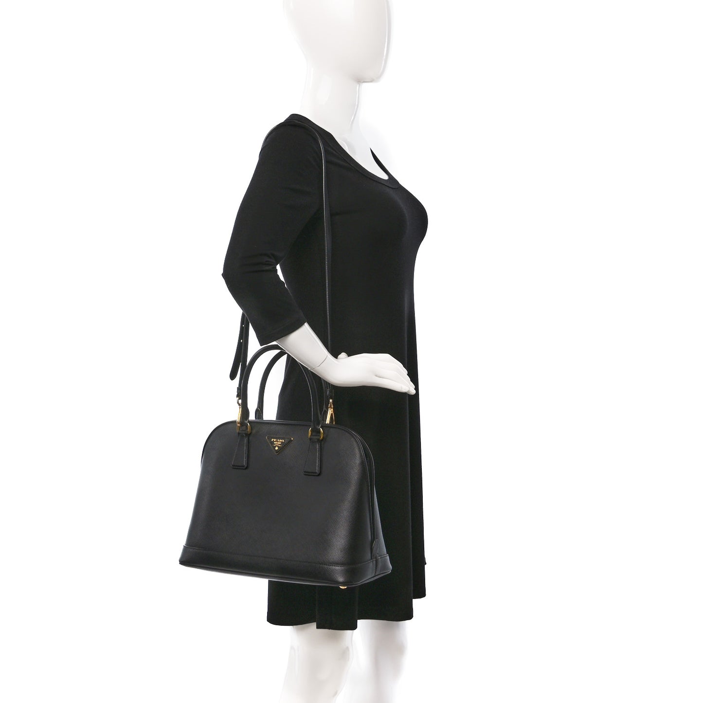 Saffiano Lux Medium Promenade Tote Black