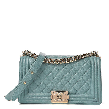 Chanel Caviar Quilted Medium Boy Flap Light Blue 1 of 9