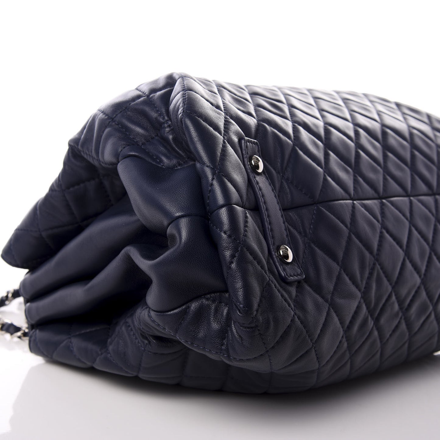Lambskin Quilted By 3 Shopping Tote Navy