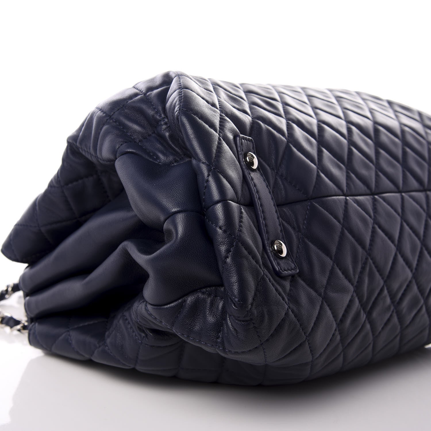 Chanel Lambskin Quilted By 3 Shopping Tote Navy 5 of 8