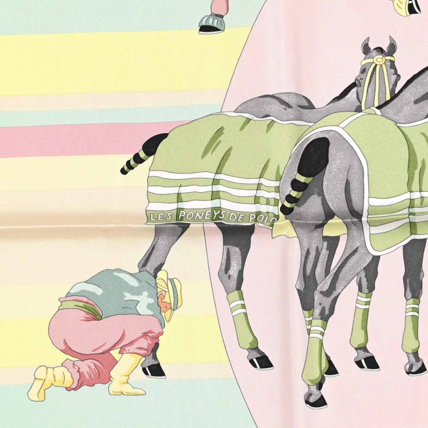 Silk Les Poneys De Polo Scarf 90