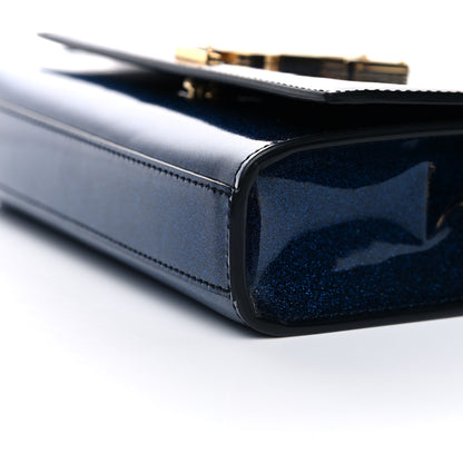 Saint Laurent Glitter Patent Small Monogram Kate Satchel Cobalt 10 of 16