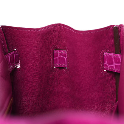 Hermes Shiny Porosus Crocodile Birkin 30 Rose Scheherazade 14 of 30